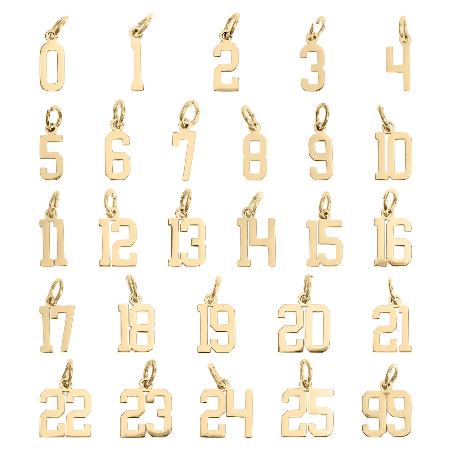 18K Gold Pvd Stainless Steel Dainty Number Charm Necklace