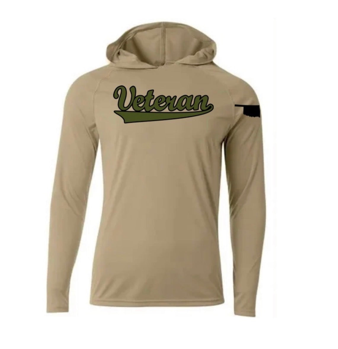 Tan long sleeve hooded top