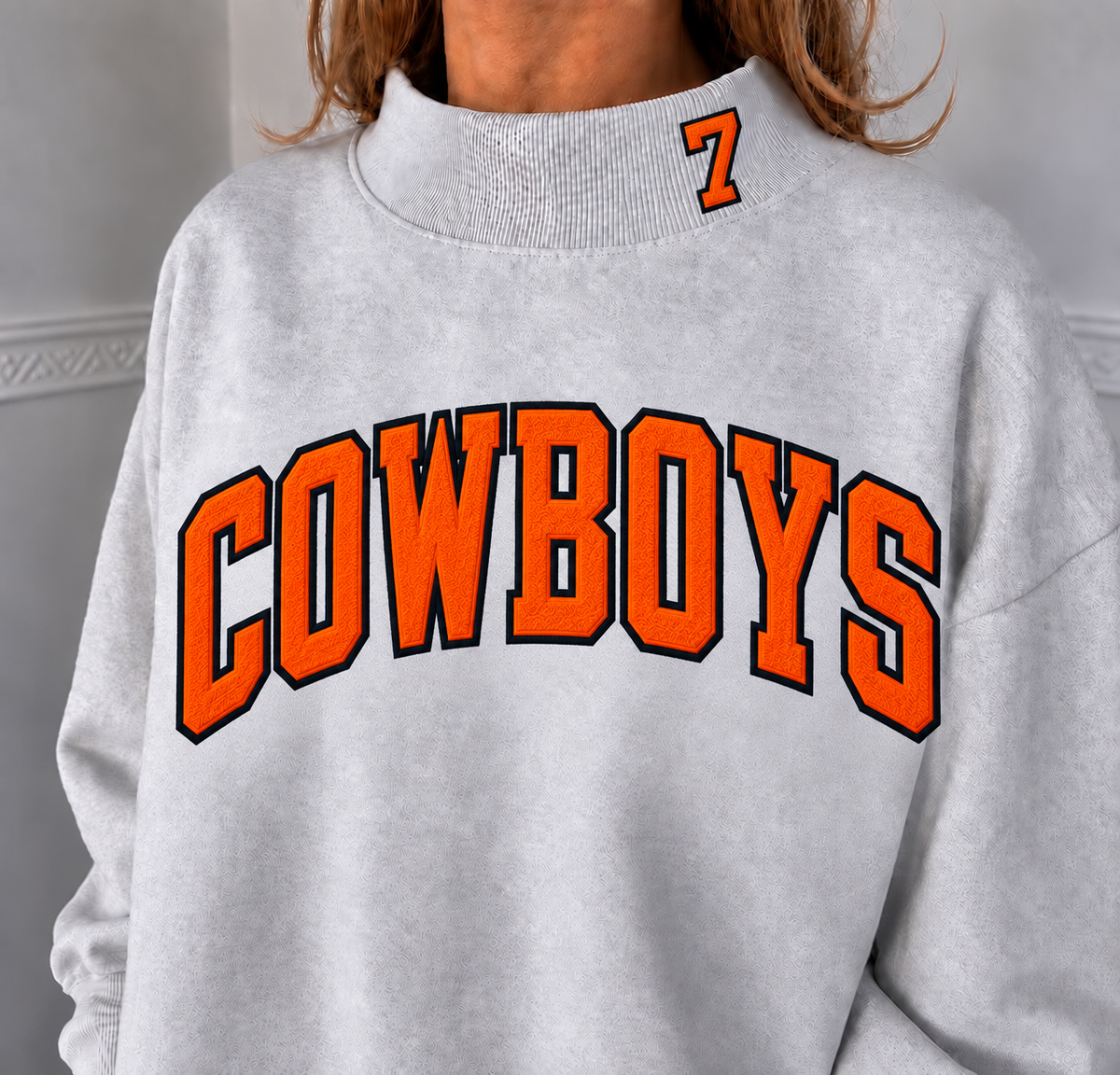 Cowboys embroidered mockneck