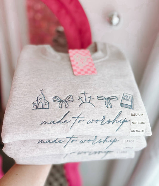Made To Worship Embroidered Crewneck