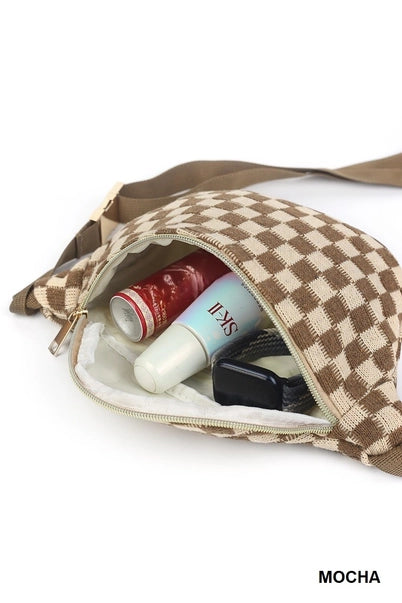 Checkered Crossbody Sling Belt Bag/ Fanny Pack